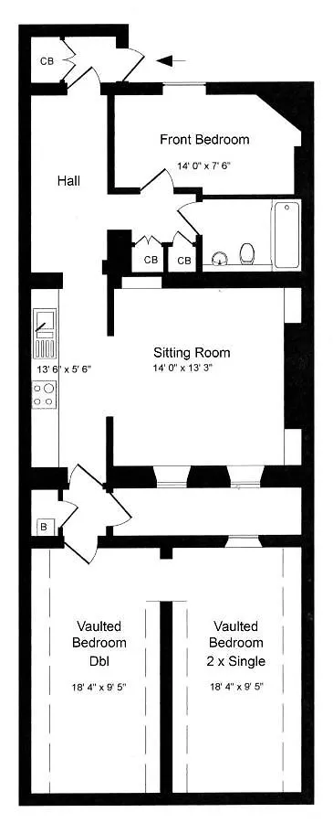 Central Courtyard Apartment Bath 0*,